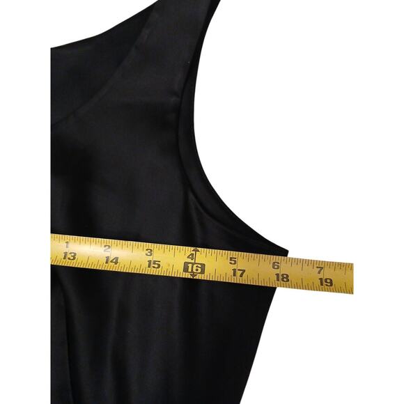 Talbots Satin Cocktail Dress Sz 10 Black Semi Formal Whimsigoth Elegant Party - Picture 13 of 17